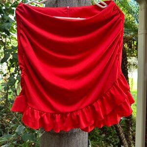 Red ruffle skirt, new without tags!